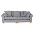 BIGSOFA in Cord Hellgrau  - Eichefarben/Hellgrau, LIFESTYLE, Holz/Textil (264/70/111cm) - Landscape