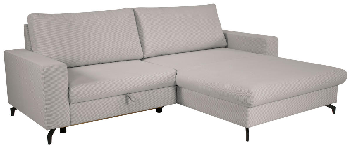 ECKSOFA CLARA Silberfarben Rückenkissen, Bettkasten, Liegefläche im Originalstoff  - Silberfarben, MODERN, Textil (240/177cm) - P & B