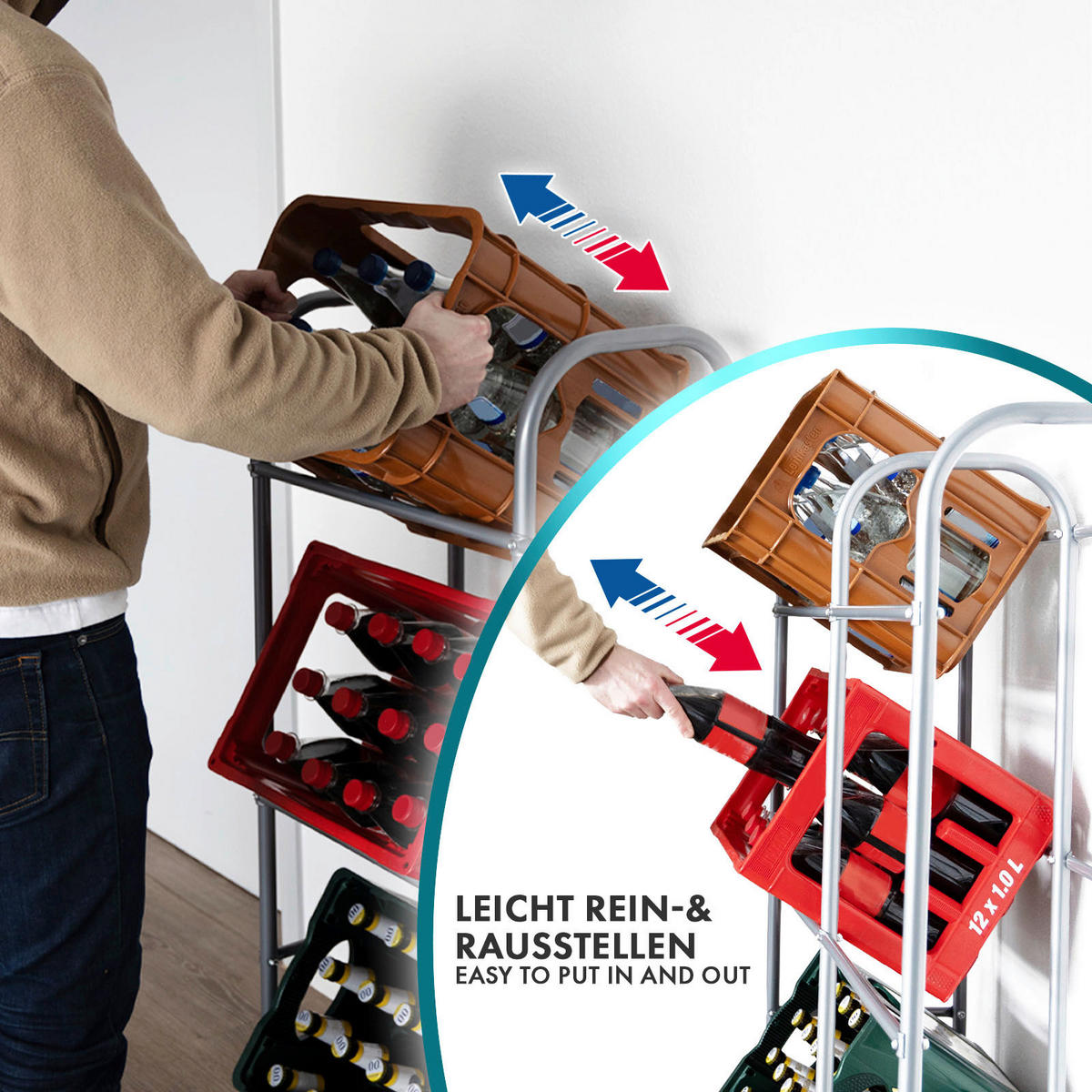 FLASCHENREGAL  - Silberfarben, Basics, Metall (96/115.5/32.5cm) - Floordirekt