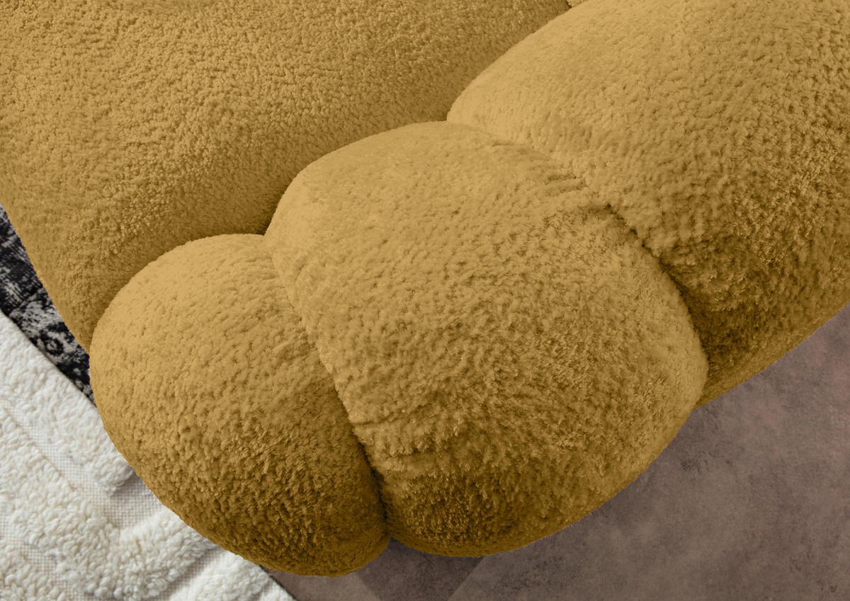 BIGSOFA in Chenille Gelb  - Gelb/Schwarz, KONVENTIONELL, Kunststoff/Textil (248/78/112cm) - Carryhome