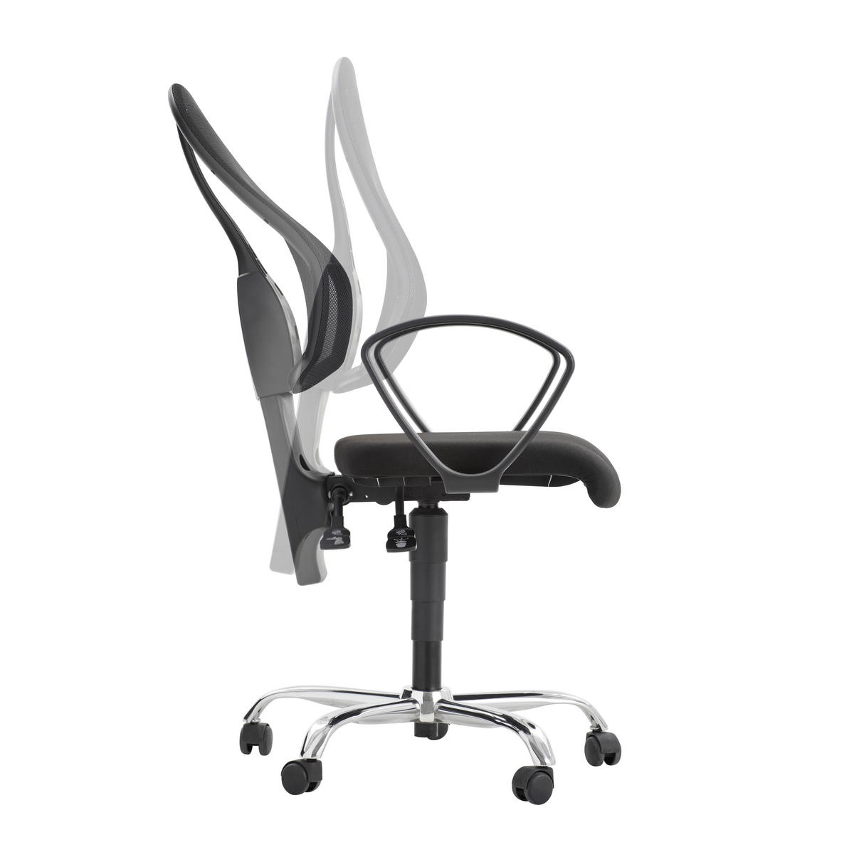 DREHSTUHL Schwarz  - Schwarz, Design, Kunststoff/Metall (48/103-111/48cm) - Topstar