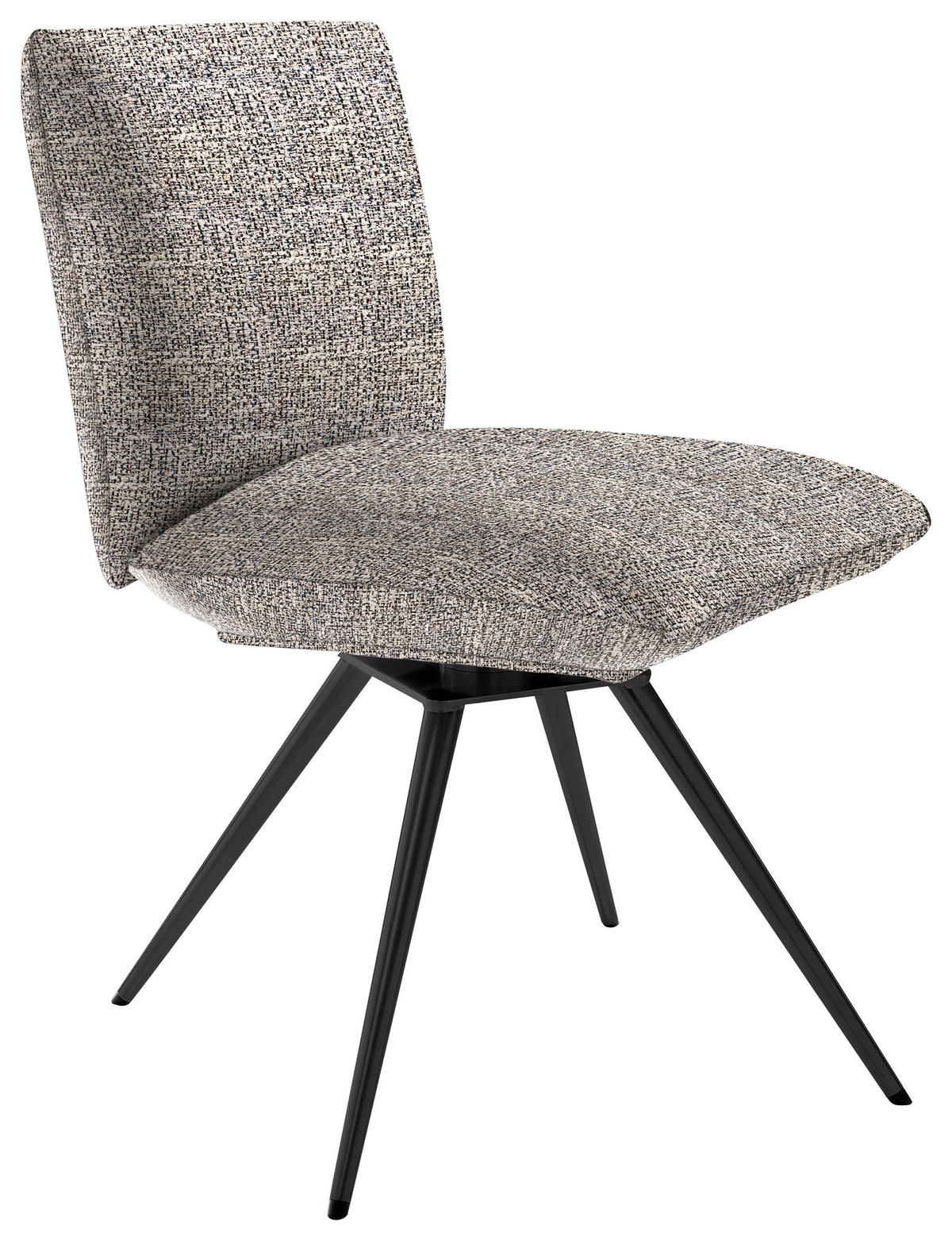 STUHL  in Stahl Webstoff  - Anthrazit, Natur, Textil/Metall (52/90/65cm) - Venjakob