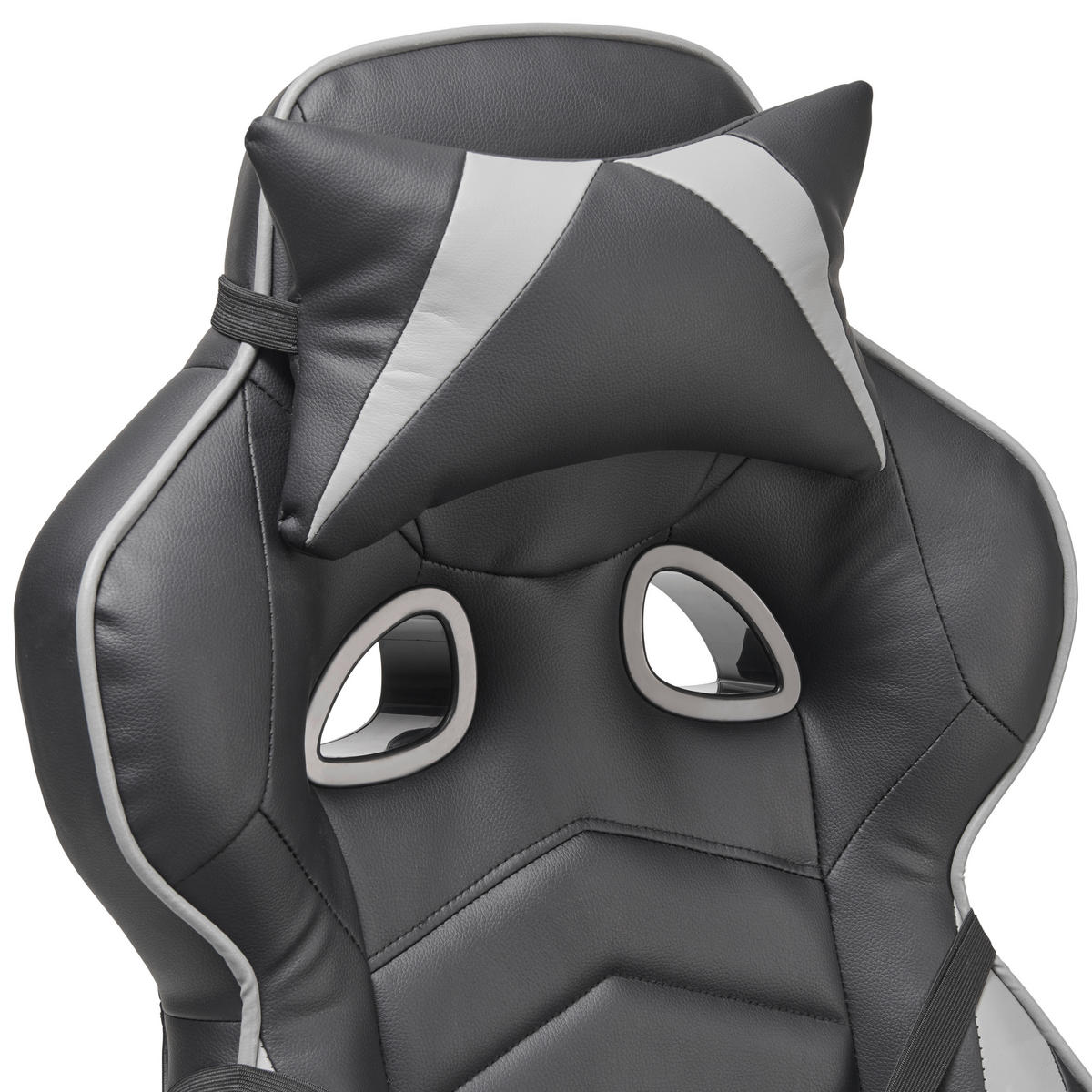 SCAUN DE GAMING  in imitație piele, microfibră gri, negru  - negru/gri, Lifestyle, plastic/lemn (68,5/116-124/65cm) - Livetastic