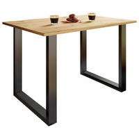 ESSTISCH rechteckig Schwarz, Honigeiche  - Honigeiche/Schwarz, Design, Holzwerkstoff/Metall (80/50/76cm) - MID.YOU