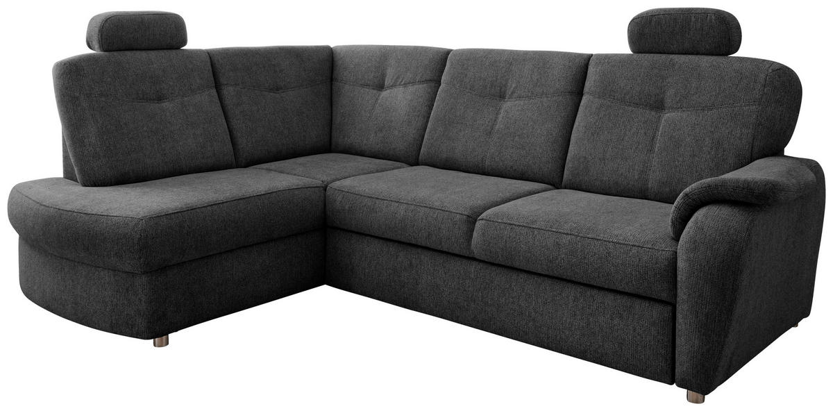 ECKSCHLAFSOFA in Chenille Anthrazit  - Chromfarben/Anthrazit, MODERN, Kunststoff/Textil (180/264cm) - Livetastic
