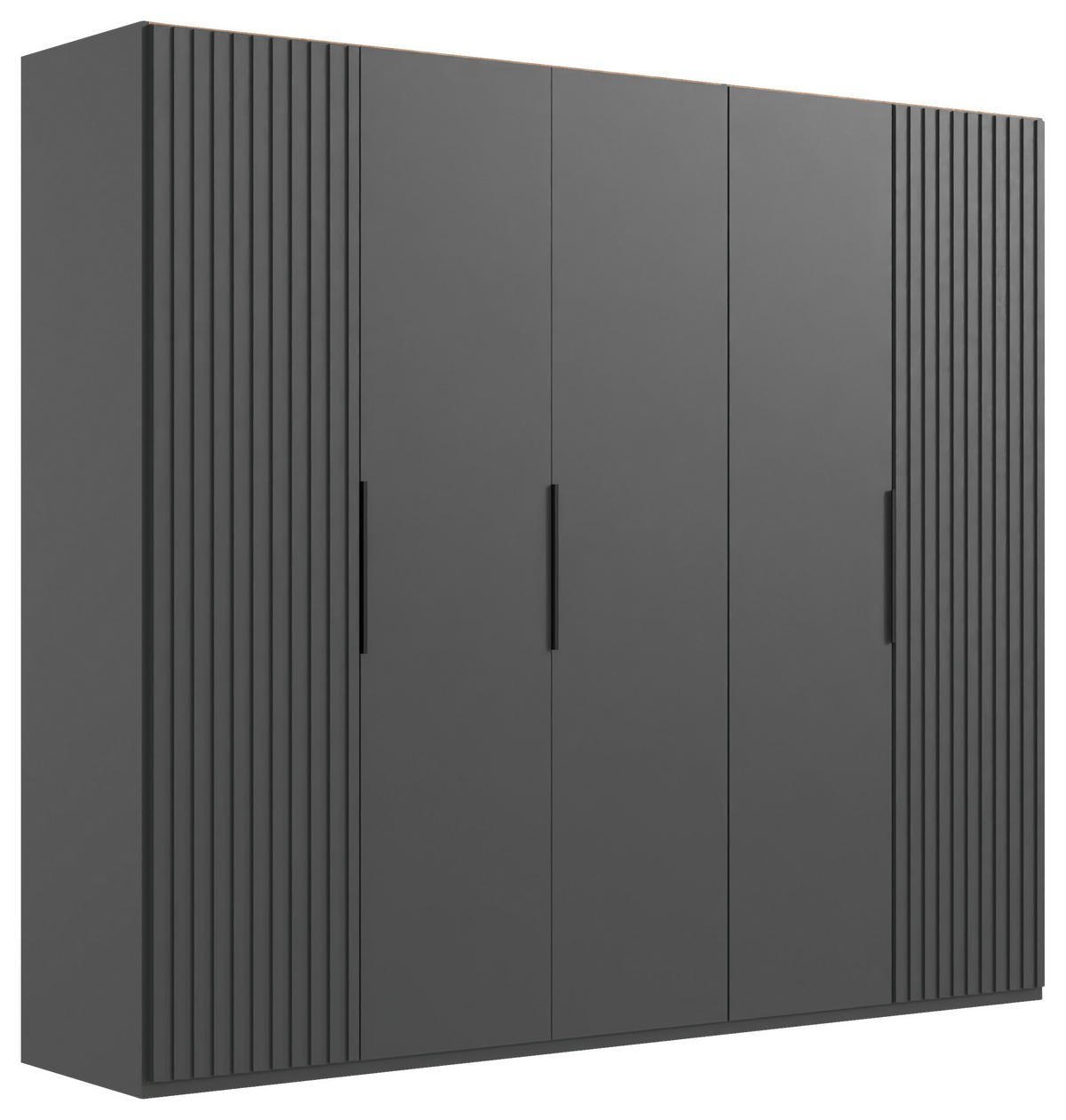 DREHTÜRENSCHRANK Graphitfarben  - Schwarz/Graphitfarben, Modern, Holzwerkstoff/Metall (250/216/58cm) - MID.YOU