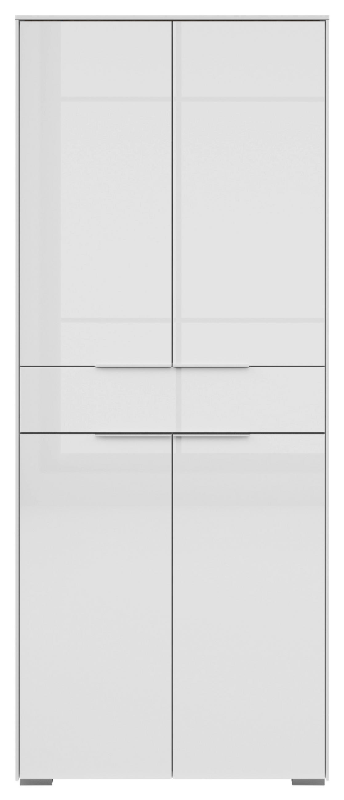 SCHRANK - Weiß, KONVENTIONELL, Glas/Holzwerkstoff (81/199/37cm) - Voleo