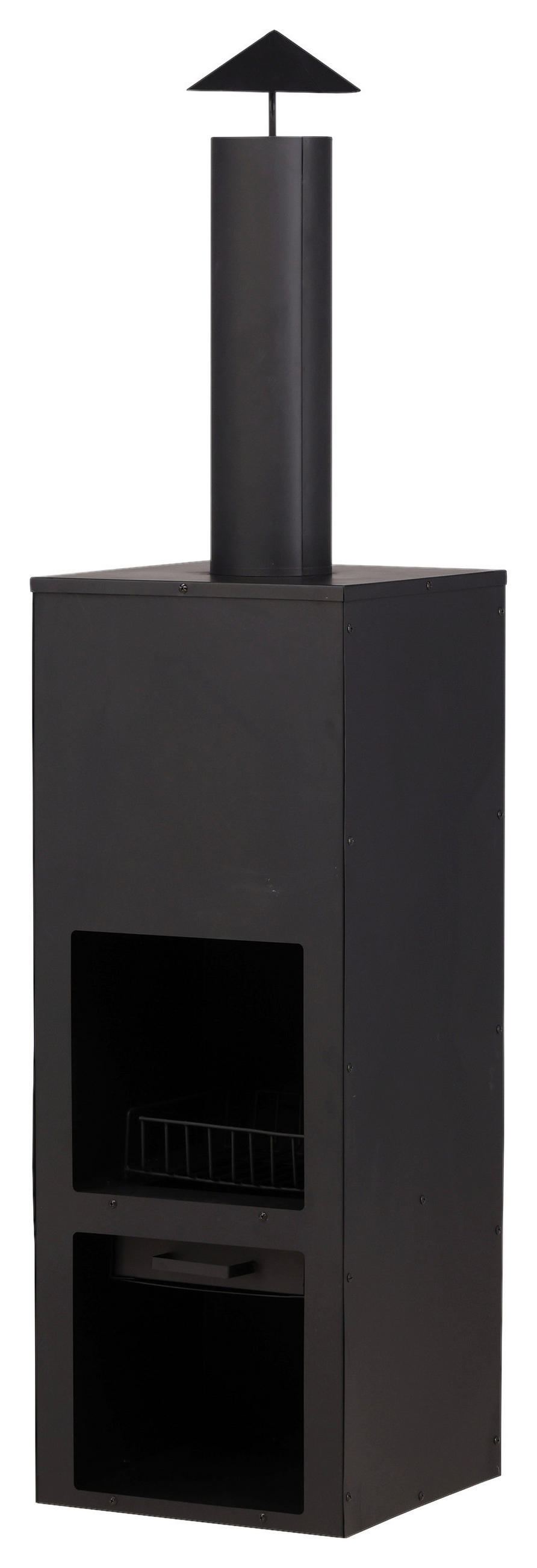 FEUERSTELLE  - Schwarz, KONVENTIONELL, Metall (45/199/45cm) - Gardenson