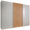 SCHWEBETÜRENSCHRANK 300/217/67 cm 3-türig Champagner, Eiche Bianco  - Eiche Bianco/Champagner, Design, Holzwerkstoff/Metall (300/217/67cm) - Novel