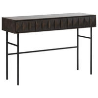 KONSOLENTISCH LATINA CONSOLE TABLE W117 CM Eiche furniert, teilmassiv Dunkelbraun  - Dunkelbraun/Schwarz, MODERN, Holz/Holzwerkstoff (117/39/75cm) - Carryhome