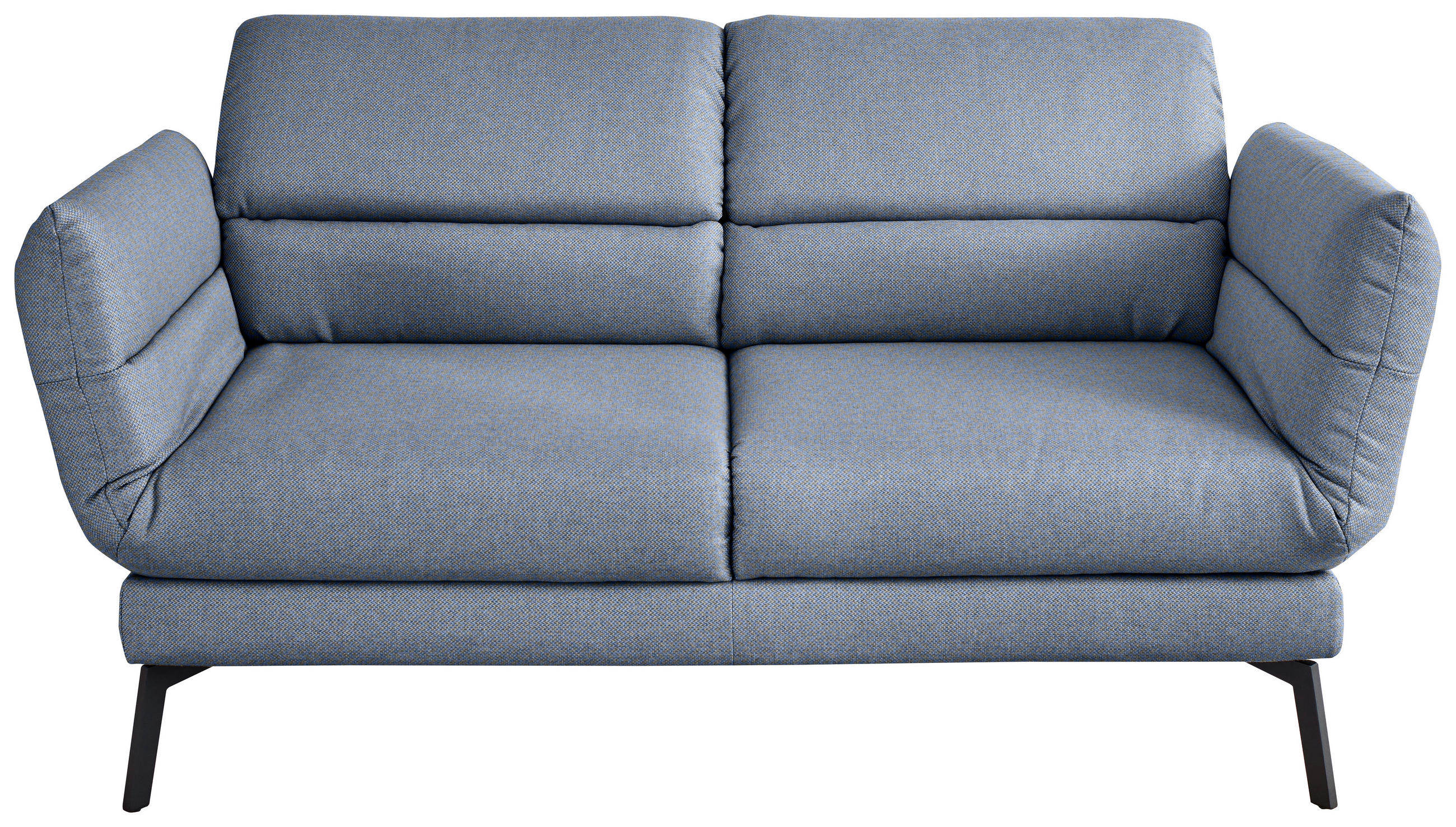 2-SITZER-SOFA Flachgewebe Blaugrau  - Blaugrau/Schwarz, Design, Textil/Metall (178-226/83-113/96-177cm) - Dieter Knoll