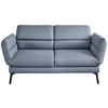 2-SITZER-SOFA Flachgewebe Blaugrau  - Blaugrau/Schwarz, Design, Textil/Metall (178-226/83-113/96-177cm) - Dieter Knoll