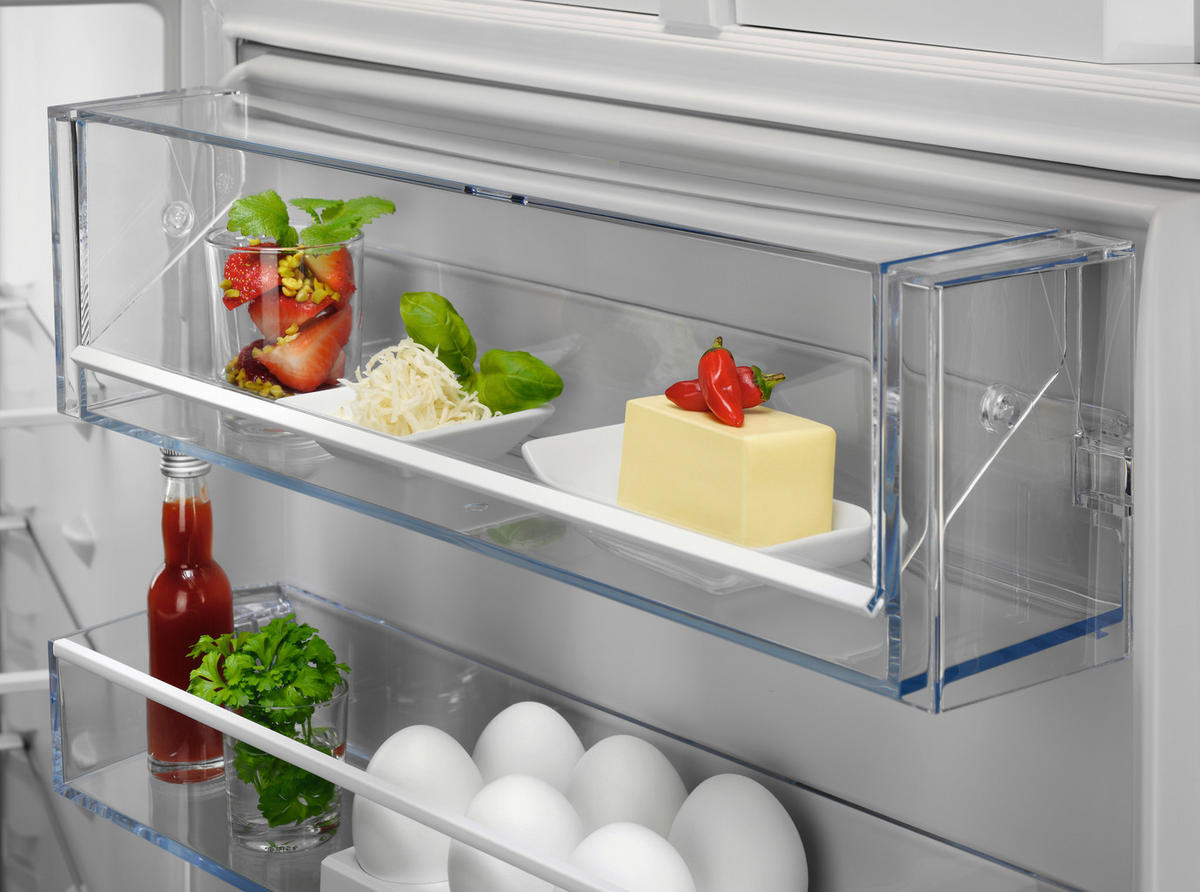 KÜHLSCHRANK 54,6/177,2/54,9 cm NSF6D181ES  - Weiß, Basics, Glas/Kunststoff (54,6/177,2/54,9cm) - AEG