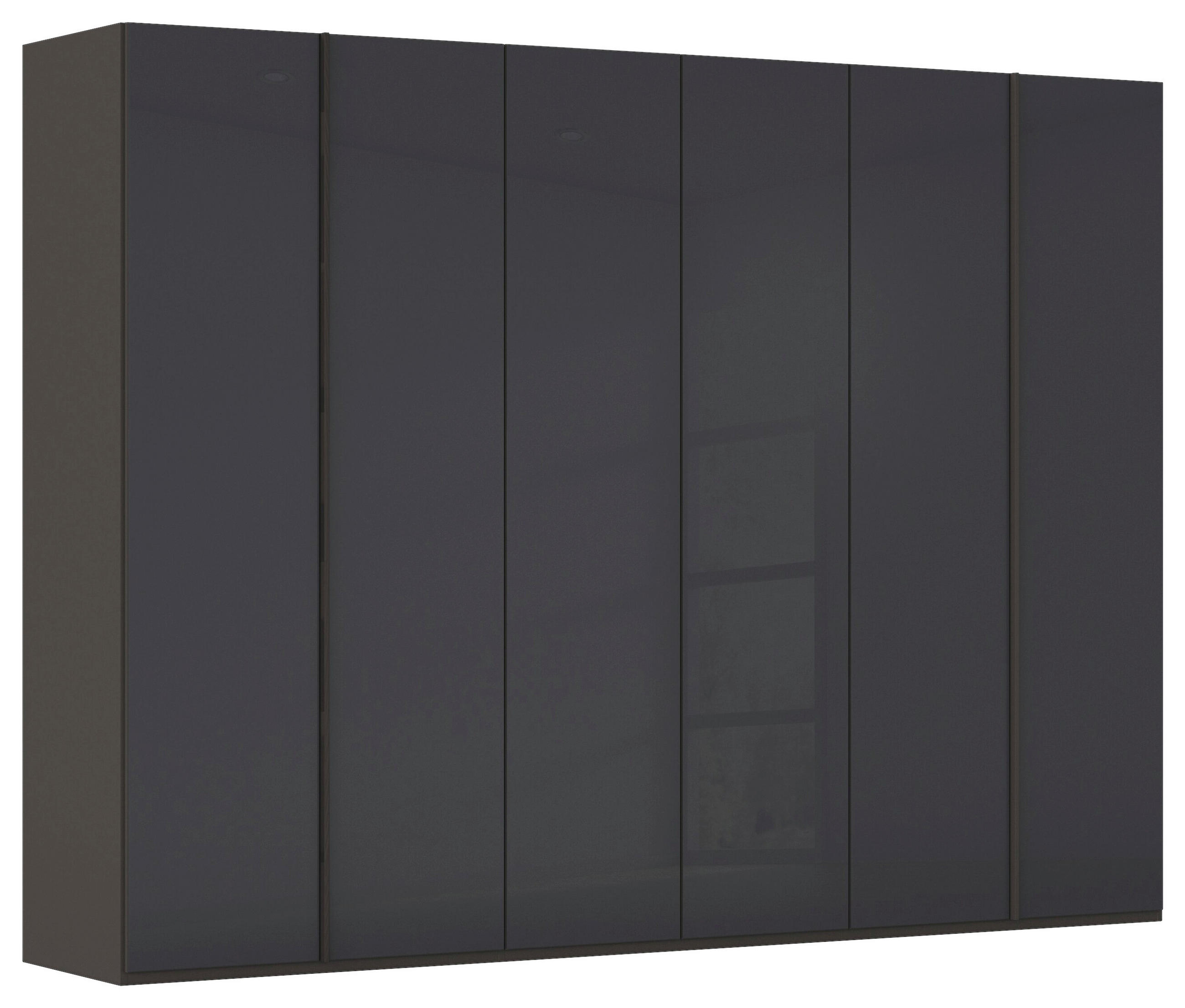 DREHTÜRENSCHRANK 301/235/61 cm,  in Graphitfarben, 6-türig  - Graphitfarben, Basics, Glas/Holzwerkstoff (301/235/61cm) - Novel