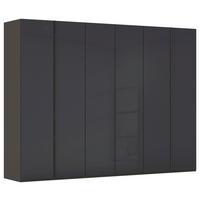 DREHTÜRENSCHRANK 301/235/61 cm,  in Graphitfarben, 6-türig  - Graphitfarben, Basics, Glas/Holzwerkstoff (301/235/61cm) - Novel