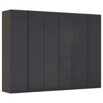 DREHTÜRENSCHRANK 301/223/61 cm,  in Graphitfarben, 6-türig  - Graphitfarben, Basics, Glas/Holzwerkstoff (301/223/61cm) - Novel