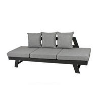 LOUNGEGARNITUR Aluminium  - Schwarz/Grau, Basics, Kunststoff/Textil (216/70/74cm) - Gardenson