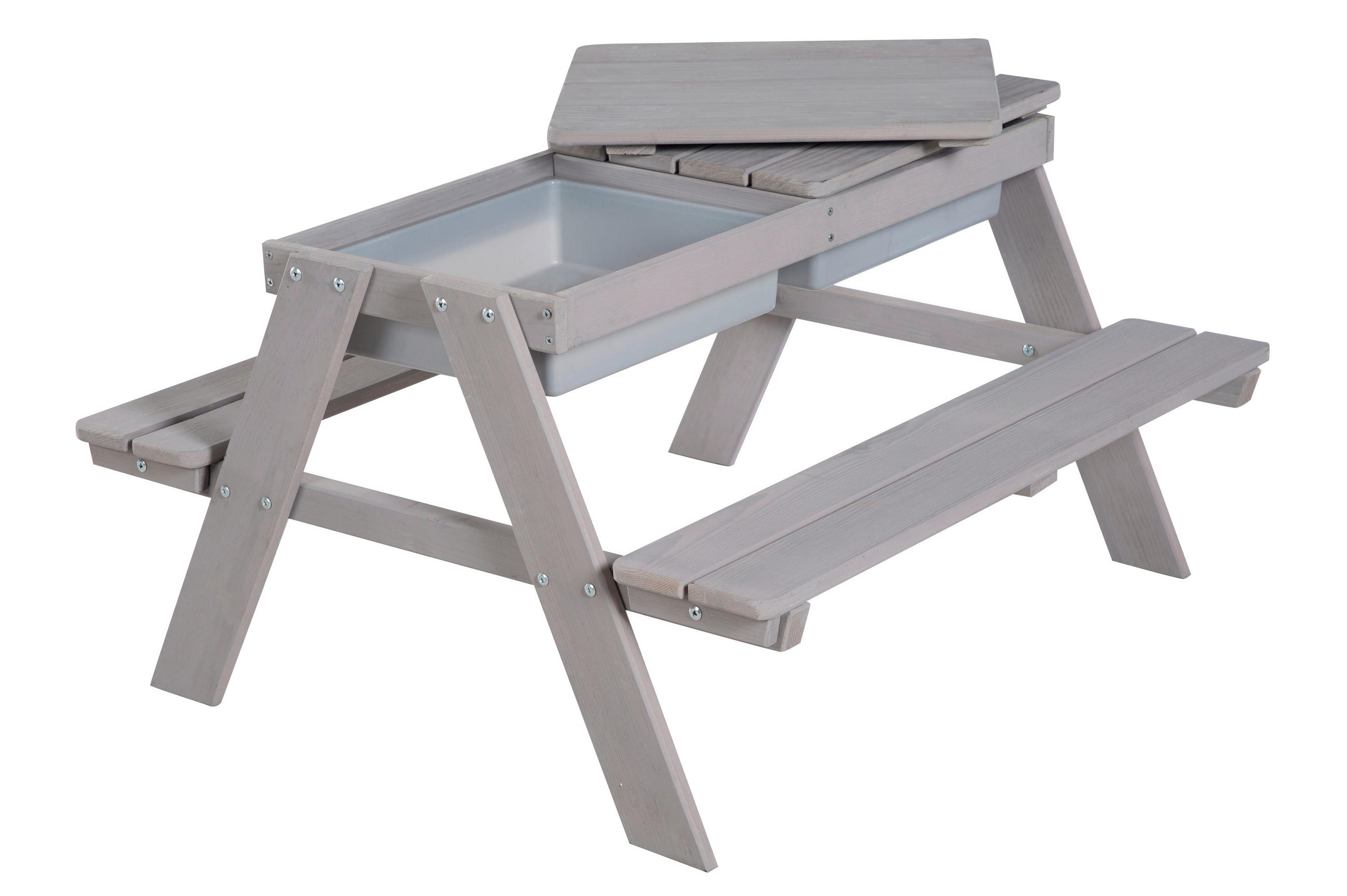KINDER-GARTENSET Holz  - Grau, Basics, Holz (89/50/85,5cm) - Roba