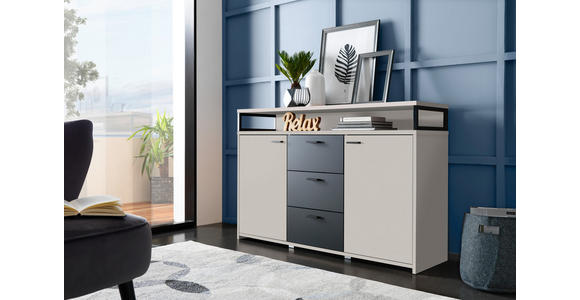 SIDEBOARD  in 134/87,8/38 cm  - Kaschmir/Schwarz, KONVENTIONELL, Holzwerkstoff/Kunststoff (134/87,8/38cm) - Xora