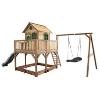SPIELTURM 613/291/277 cm  - Braun/Grau, Konventionell, Holz (613/291/277cm)