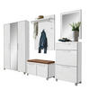 GARDEROBE 6-teilig  in 245/195/40 cm  - Taupe/Weiss, Design, Glas/Holzwerkstoff (245/195/40cm)