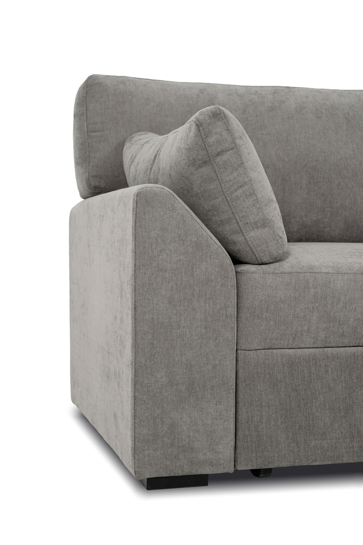 BÄDDSOFFA i chenille brun, grå  - brun/grå, Klassisk, metall/trä (233/86/88cm) - Hom`in