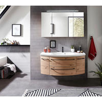 BADEZIMMER  in 141 cm  - Eichefarben, KONVENTIONELL, Glas/Holzwerkstoff (141cm) - Sadena
