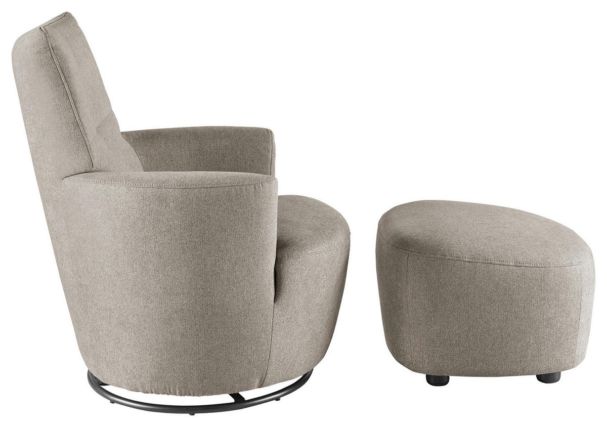 SESSEL Webstoff Beige    - Beige/Schwarz, Design, Textil/Metall (80/96/88cm) - SetOne by Musterring