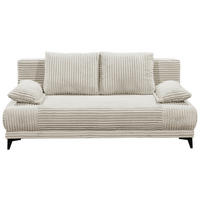 SCHLAFSOFA Cord Hellgrau  inkl. Rückenkissen, Armlehnenkissen, Bettkasten, Schlaffunktion, Rücken echt, Liegefläche im Originalstoff  - Hellgrau/Schwarz, KONVENTIONELL, Kunststoff/Textil (211/96/105cm) - Carryhome