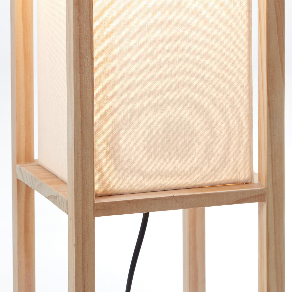 STEHLEUCHTE - Weiss/Naturfarben, Natur, Holz/Textil (19/120/19cm) - Brilliant