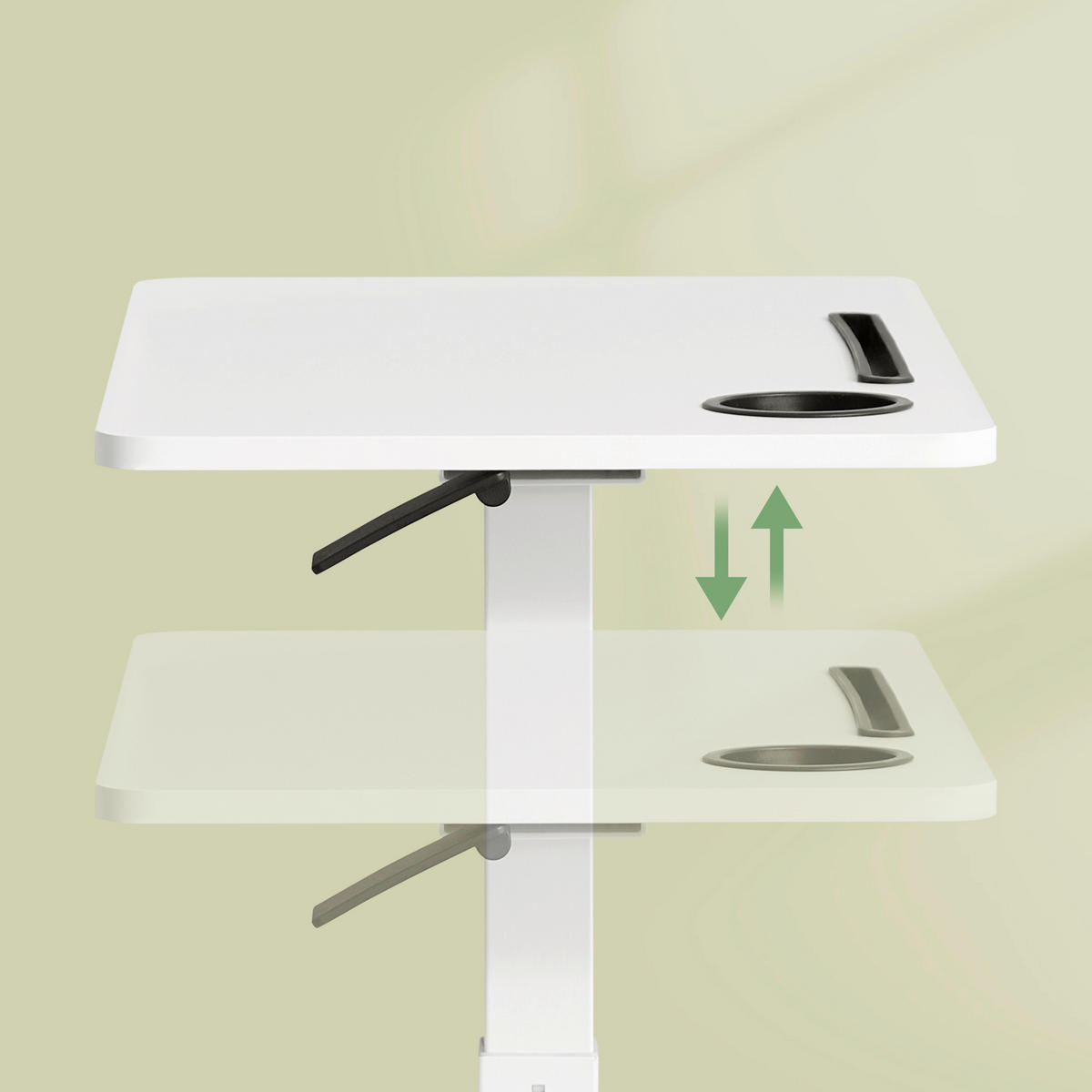 LAPTOPTISCH 70/40/65-102 cm Weiß höhenverstellbar, Kabeldurchlass, Getränkehalter  - Weiß, Basics, Holzwerkstoff/Kunststoff (70/40/65-102cm) - Boxxx