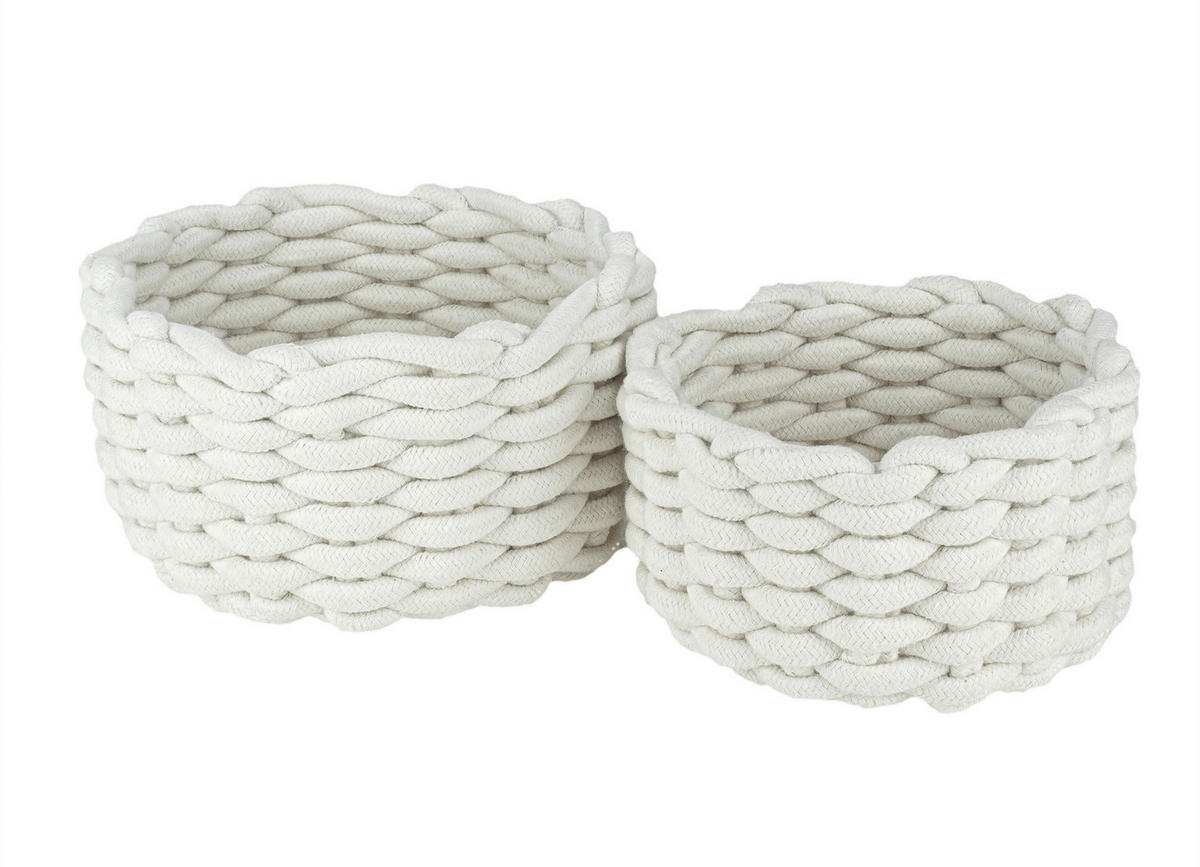 KOŠÍK NA DROBNOSTI, textil - bílá, Basics, textil (22/19/12/11cm) - Justinus