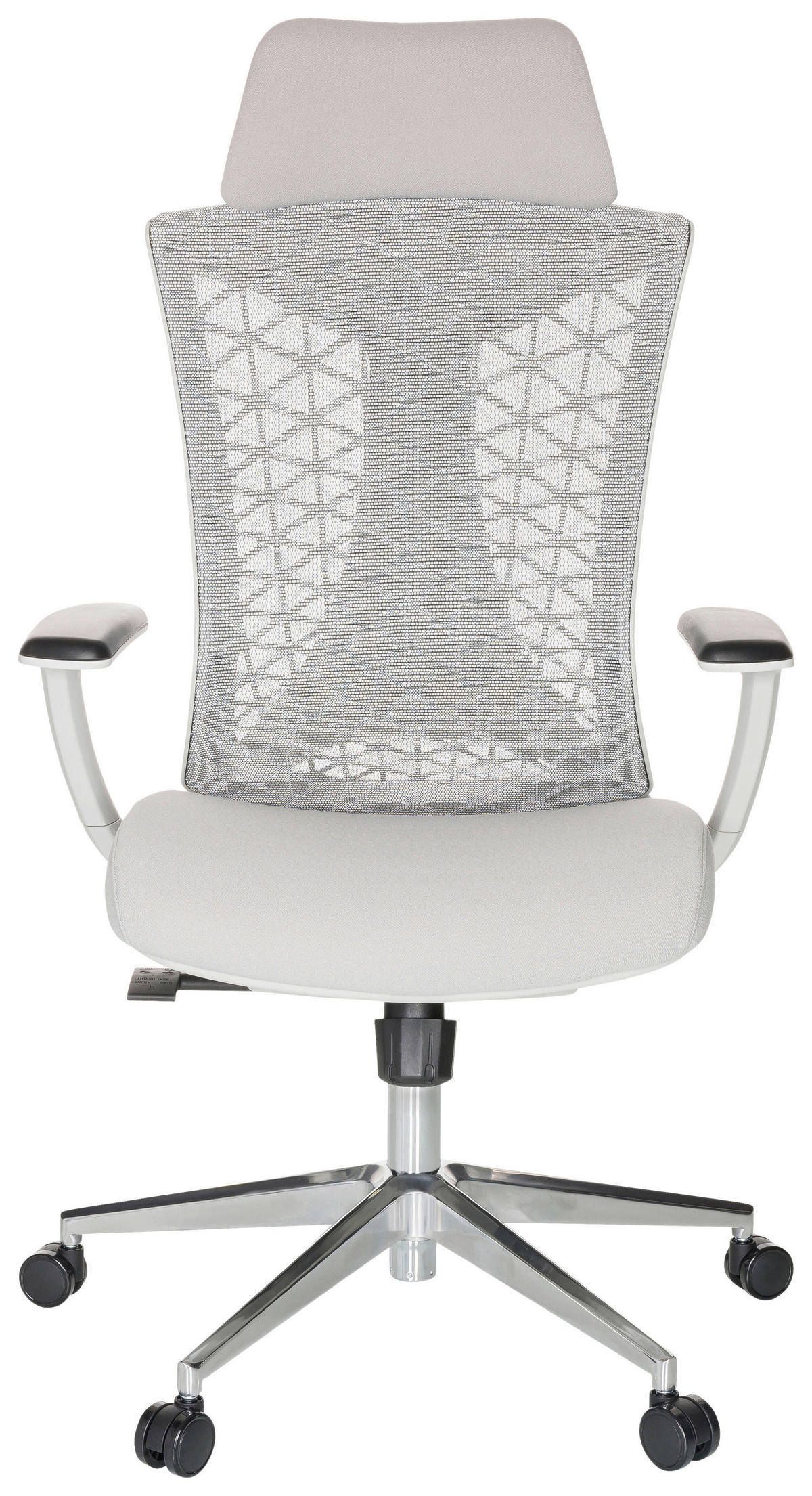 OTOČNÁ ŽIDLE, síťovina, plochá tkanina, světle šedá - barvy stříbra/světle šedá, Basics, kov/textil (67/115/69cm) - MID.YOU