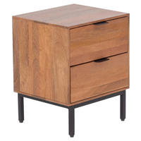 NACHTSCHRANK 40/50/35 cm, Naturfarben, Hartholz  - Schwarz/Naturfarben, MODERN, Holz/Metall (40/50/35cm) - MID.YOU