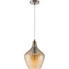 HÄNGELEUCHTE 22/150 cm    - Nickelfarben, Design, Glas/Metall (22/150cm) - Globo