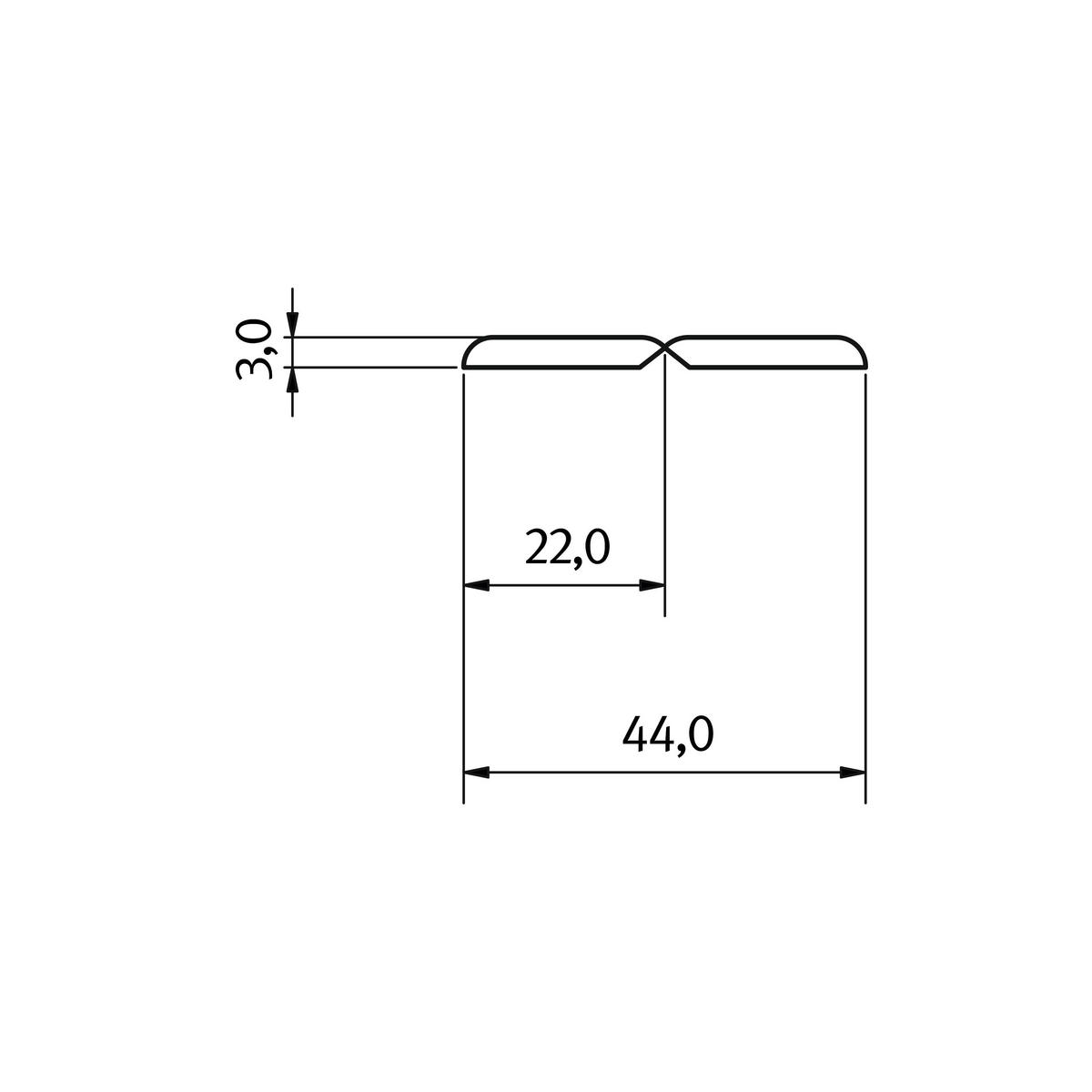 Faltleiste Grau - Grau, Basics, Naturmaterialien (240/2.2/2.2cm) - Egger Holzwerkstoffe