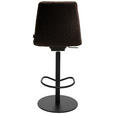 BARHOCKER Flachgewebe Dunkelbraun Stahl Sitzfläche 360° drehbar, Lederauswahl, Stoffauswahl  - Dunkelbraun/Schwarz, Design, Textil/Metall (59/115,5-126/39cm) - Johann Jakob