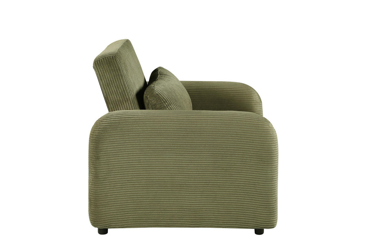 SCHLAFSESSEL PIANA Cord Grün Liegefunktion  - Schwarz/Grün, Design, Kunststoff/Textil (108/86/90cm) - MID.YOU