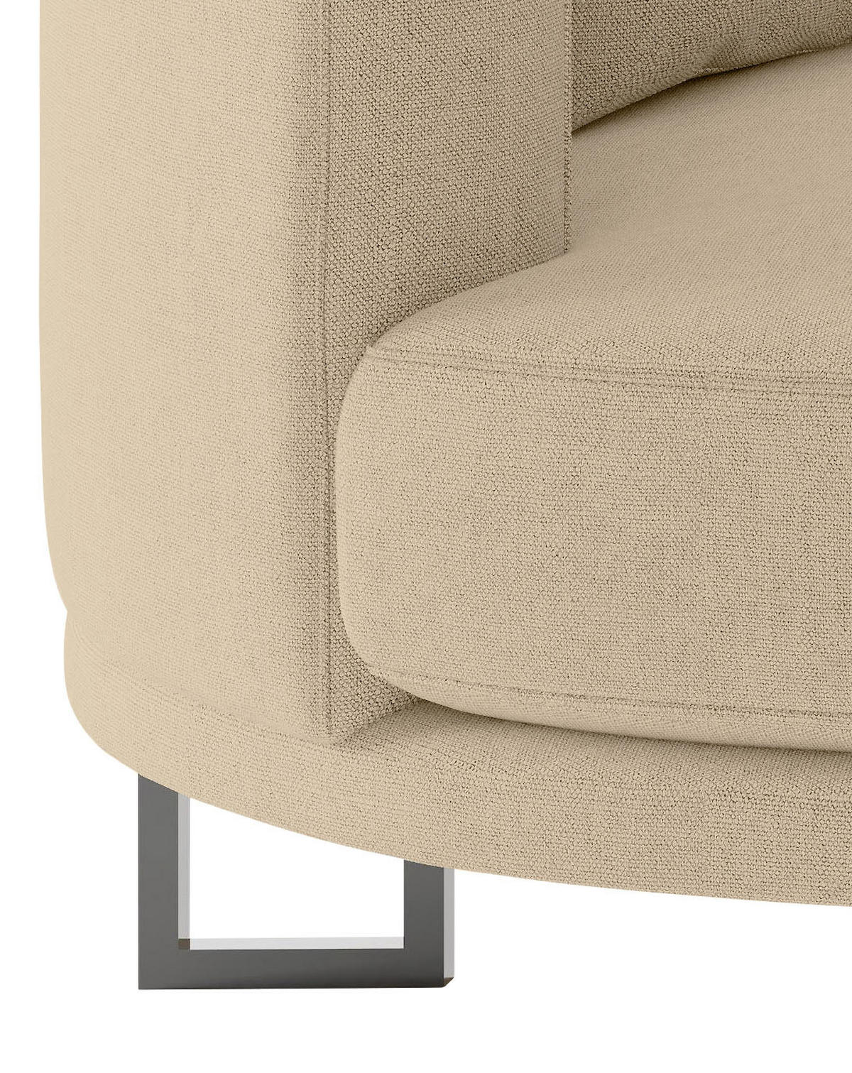 BIGSOFA in Webstoff Beige  - Beige/Schwarz, Design, Textil/Metall (283/150cm) - Livetastic