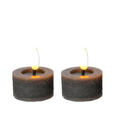 TEELICHT MIT LED  - Grau, Basics, Kunststoff/Paraffin (4,4/5,2cm) - Ambia Home