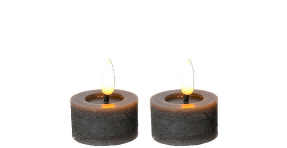 TEELICHT MIT LED - Grau, Basics, Kunststoff/Paraffin (4,4/5,2cm) - Ambia Home