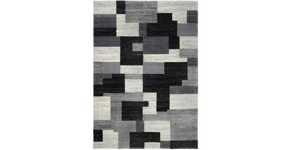 WEBTEPPICH 80/150 cm Astor Grid Grau, Schwarz - Schwarz/Grau, Design, Textil (80/150cm) - Novel