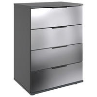 NOĆNI STOČIĆ grafitno siva, prozirna  - prozirna/crna, Moderno, staklo/metal (52/74/38cm) - MID.YOU