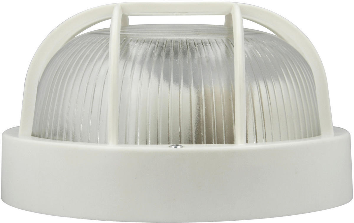 AUßENWANDLEUCHTE 18,5/10,5 cm   - Weiß, Basics, Glas/Kunststoff (18,5/10,5cm)