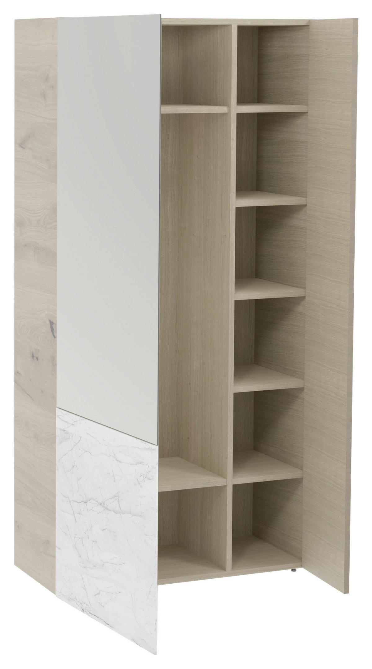 GARDEROBENSCHRANK  in 96/194/41,6 cm  - Eichefarben/Weiß, Natur, Glas/Holz (96/194/41,6cm) - Voglauer