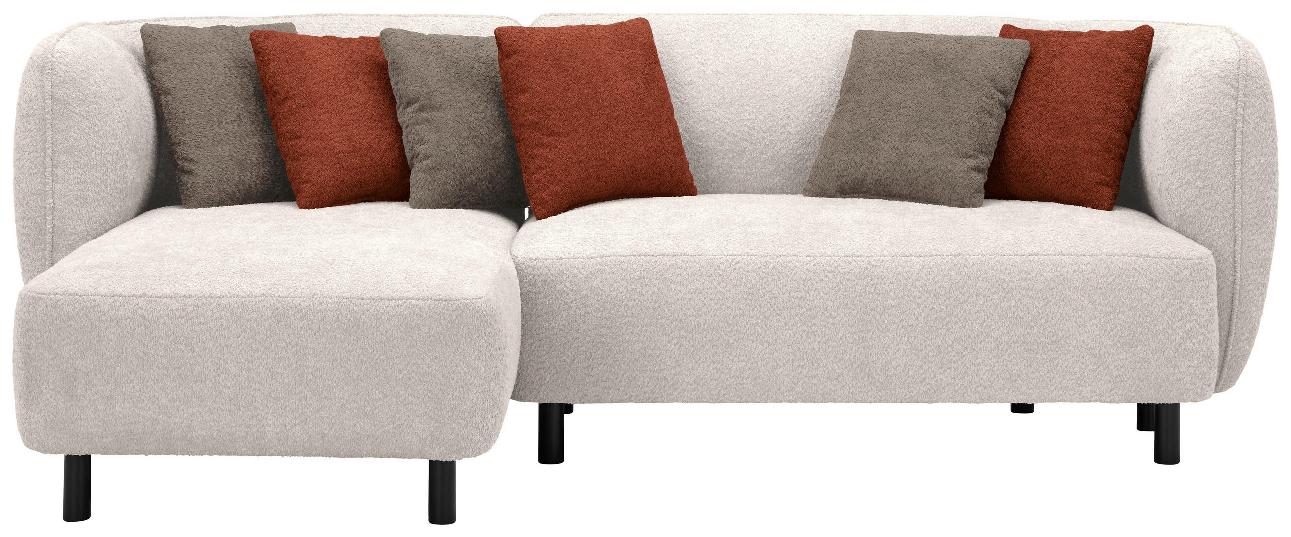 ECKSOFA in Chenille Sandfarben  - Sandfarben/Rostfarben, Design, Holz/Textil (148/236cm) - Lomoco