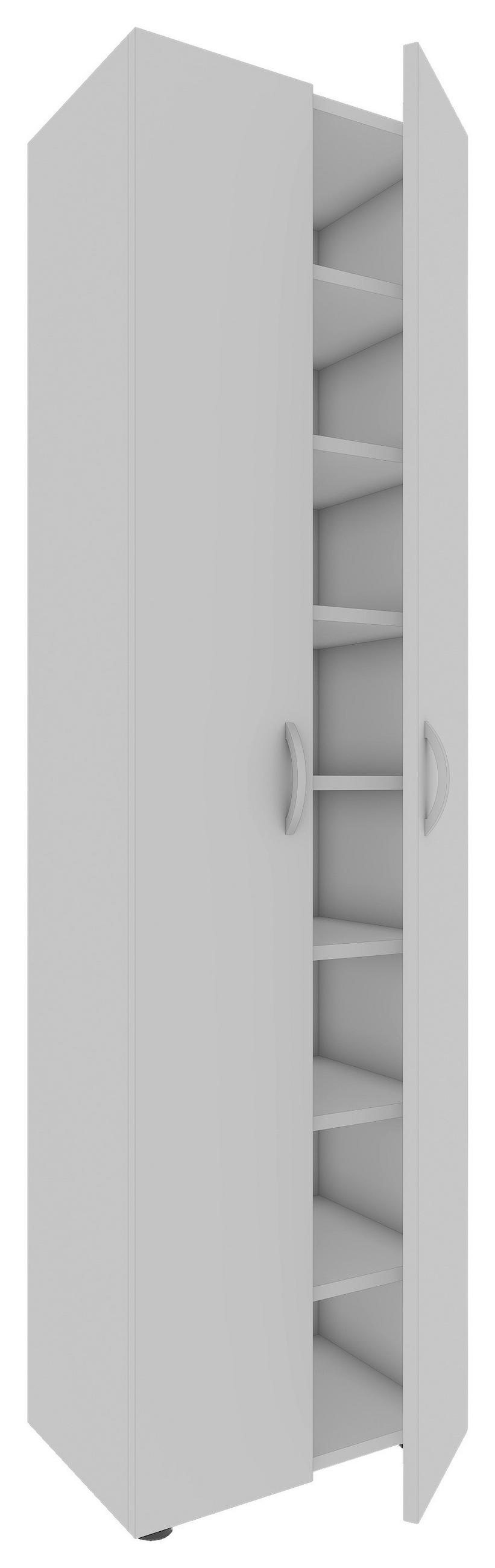 SCHUHSCHRANK  in 49/173/30 cm  - Alufarben/Weiß, MODERN, Holzwerkstoff/Kunststoff (49/173/30cm) - MID.YOU