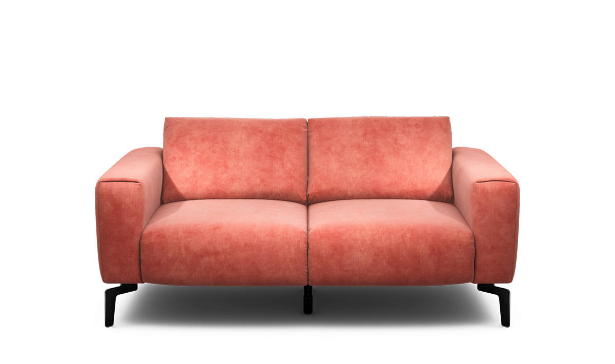 2-SITZER-SOFA COSY1 - Schwarz/Rosa, Design, Textil/Metall (180/86/86-94cm) - SENSOO