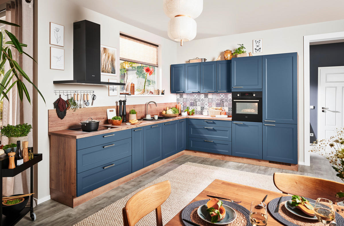 EINBAUKÜCHE  - Blau, LIFESTYLE, Holzwerkstoff - Celina
