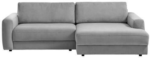 ECKSOFA in Cord Dunkelgrau - Dunkelgrau/Schwarz, Modern, Textil (250/176cm) - Trendmanufaktur